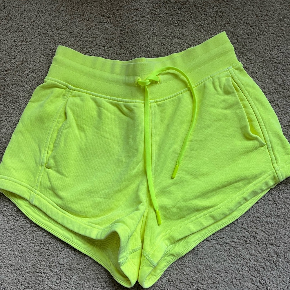 Lululemon inner glow yellow shorts